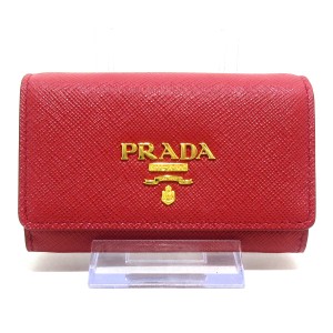 プラダ PRADA カードケース レディース 美品 - 1MH027 レッド サフィアーノレザー【中古】20240114