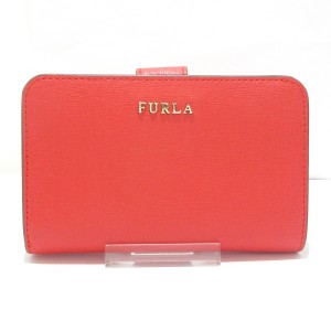 フルラ FURLA 2つ折り財布 レディース 美品 レッド L字ファスナー レザー【中古】20240101