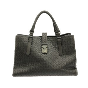 ボッテガヴェネタ BOTTEGA VENETA トートバッグ レディース ミディアムローマバッグ ダークブラウン レザー【中古】20240117