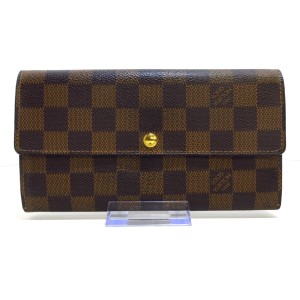 ルイヴィトン LOUIS VUITTON 長財布 ダミエ レディース ポルトフォイユ・サラNM2 N61734 エベヌ ダミエ・キャンバス【中古】20240116