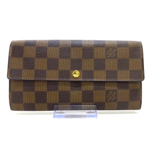 ルイヴィトン LOUIS VUITTON 長財布 ダミエ レディース ポルトフォイユ・サラNM2 N61734 エベヌ ダミエ・キャンバス【中古】20240116