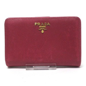 プラダ PRADA 2つ折り財布 レディース - ピンク L字ファスナー サフィアーノレザー【中古】20240116