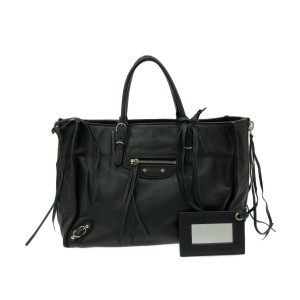 バレンシアガ BALENCIAGA トートバッグ レディース - 370926 黒 レザー【中古】20240208