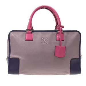 ロエベ LOEWE ハンドバッグ レディース アマソナ36 ライトパープル×パープル×ピンク レザー【中古】20231227