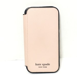 ケイトスペード Kate spade 携帯電話ケース レディース - ピンクベージュ スマートフォンケース レザー【中古】20240108