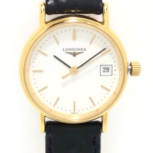 LONGINES(ロンジン) 腕時計 - L4.220.2 レディース 革ベルト 白【中古】20231107