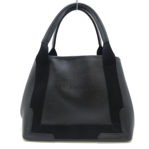 バレンシアガ BALENCIAGA トートバッグ レディース 美品 ネイビーカバスS 339933 黒 レザー【中古】20240501