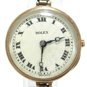 ロレックス ROLEX 腕時計 - レディース K9/アンティーク/社外ベルト アイボリー【中古】20240204