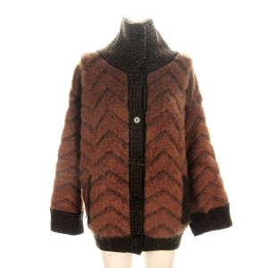 ミッソーニ MISSONI カーディガン レディース - ブラウン×ダークブラウン 長袖【中古】20240408