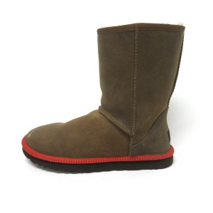 アグ UGG ブーツ メンズ - 1003950 ダークブラウン×レッド×ブラウン ムートン【中古】20240406