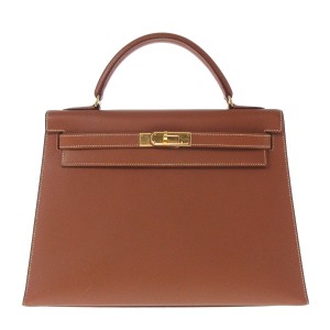 エルメス HERMES ハンドバッグ レディース ケリー32 ゴールド ゴールド金具/外縫い クシュベル【中古】20240605