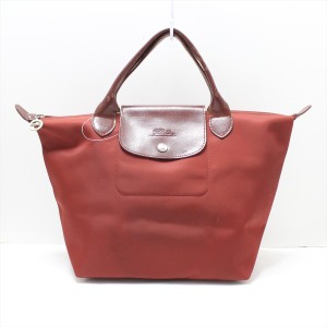 ロンシャン LONGCHAMP ハンドバッグ レディース ル・プリアージュネオ ボルドー×ダークブラウン ナイロン×レザー【中古】20240430