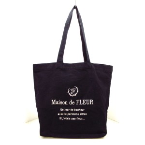 メゾンドフルール Maison de FLEUR トートバッグ レディース 美品 - 黒 コットン【中古】20240218