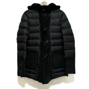 エンメティ EMMETI ダウンコート サイズ48 XL レディース - 黒 ムートン/冬物【中古】20240417