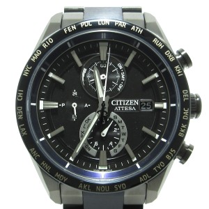シチズン CITIZEN 腕時計 ATTESA(アテッサ) H800-A1CN201 メンズ 35周年記念限定モデル 黒×ダークネイビー【中古】20240601