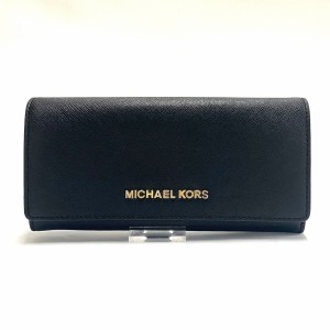 マイケルコース MICHAEL KORS 長財布 レディース - 黒 レザー【中古】20240423