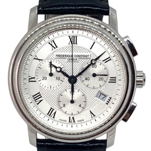 フレデリックコンスタント FREDERIQUE CONSTANT 腕時計 美品 - FC-292X4P4/5/6 メンズ クロノグラフ/革ベルト 白【中古】20240602