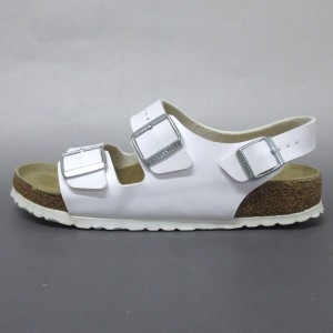 ビルケンシュトック BIRKEN STOCK サンダル 40　260 レディース - アイボリー×ブラウン 化学繊維 【中古】20240219