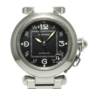 カルティエ Cartier 腕時計 パシャCスモールデイト W31043M7 ボーイズ SS 黒【中古】20240524