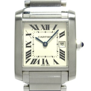 カルティエ Cartier 腕時計 美品 タンクフランセーズMM W51011Q3 ボーイズ SS アイボリー【中古】20240531