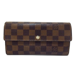 ルイヴィトン LOUIS VUITTON 長財布 ダミエ レディース ポルトフォイユ・サラNM2 N61734 エベヌ ダミエ・キャンバス【中古】20240406