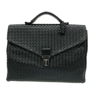 ボッテガヴェネタ BOTTEGA VENETA ビジネスバッグ レディース イントレチャート 113095 黒 レザー【中古】20240202