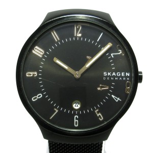 スカーゲン SKAGEN 腕時計 ブラックスチールメッシュウォッチ SKW6547 メンズ 黒【中古】20240309