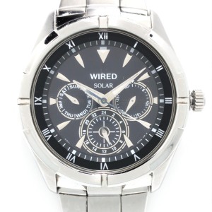 ワイアード WIRED 腕時計 - V14J-0BV1 メンズ トリプルカレンダー 黒【中古】20240518