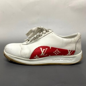 ルイヴィトン LOUIS VUITTON スニーカー 6 メンズ スポーツスニーカー 1A3EQ5 白×レッド シュプリームコラボ【中古】20240601