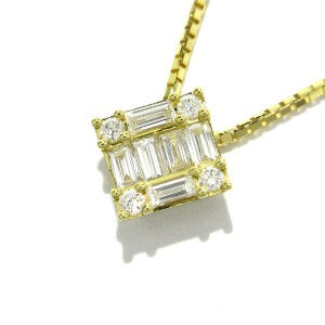 ベルシオラ BELLESIORA ネックレス レディース 美品 - K18YG×ダイヤモンド バケットダイヤ0.19ct【中古】20240514