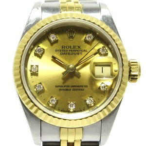 ロレックス ROLEX 腕時計 デイトジャスト 69173G レディース SS×K18YG/10P旧型ダイヤ/20コマ ゴールド【中古】20240605