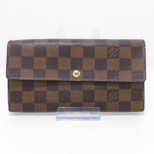 ルイヴィトン LOUIS VUITTON 長財布 ダミエ レディース ポルトフォイユ・サラNM2 N61734 エベヌ ダミエ・キャンバス【中古】20240411