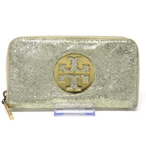 トリーバーチ TORY BURCH 長財布 レディース - ゴールド ラウンドファスナー レザー【中古】20240526