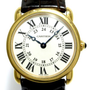 カルティエ Cartier 腕時計 ロンド ルイ カルティエ W6800151 レディース K18PG/革ベルト アイボリー【中古】20240430