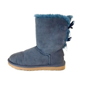 アグ UGG ショートブーツ JAPAN 23 レディース ベイリーボウ 2 1002954 ネイビー ムートン【中古】20240217