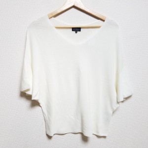 ランバンコレクション LANVIN COLLECTION 半袖カットソー サイズ38 M レディース - 白 Vネック【中古】20240425