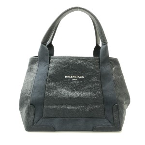 バレンシアガ BALENCIAGA トートバッグ レディース ネイビーカバS 339933 ダークネイビー レザー【中古】20240117