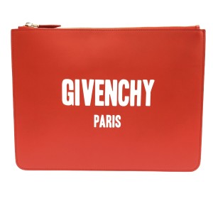 ジバンシー GIVENCHY クラッチバッグ レディース - レッド×白 レザー【中古】20240131