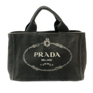 プラダ PRADA トートバッグ レディース CANAPA BN2439 黒 キャンバス【中古】20240117