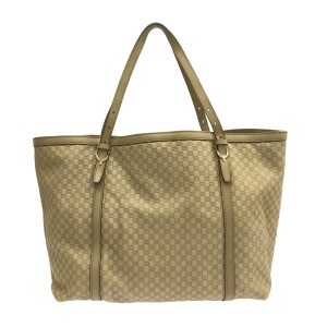 グッチ GUCCI トートバッグ レディース マイクログッチシマ 309613 ベージュ レザー【中古】20240117