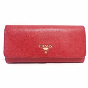 プラダ PRADA 長財布 レディース - 1MH132 フォーコ(レッド) サフィアーノメタル(レザー)【中古】20240206