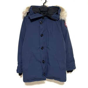 カナダグース CANADA GOOSE ダウンジャケット サイズM メンズ - 3426JM ネイビー 長袖/ジップアップ/冬【中古】20240223