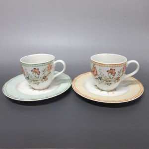 ノリタケ Noritake カップ&ソーサー レディース 新品同様 白×アイボリー 花柄 陶器【中古】20240417