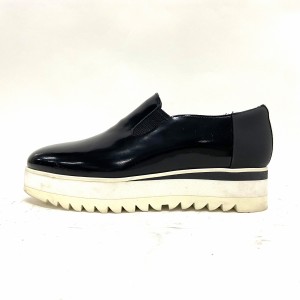 アシックス・オニツカタイガー スニーカー レディース THE ONITSUKA SLIP-ON 黒×白 シャークソール/スリッポン【中古】20240519