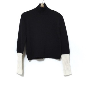 マルニ MARNI 長袖セーター サイズ38 S レディース 黒×アイボリー タートルネック/バイカラー【中古】20240509