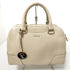 フルラ FURLA ハンドバッグ レディース ベージュ レザー レザー【中古】20240601