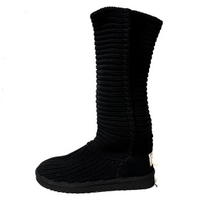 アグ UGG ブーツ 24 レディース 黒 ウール【中古】20240521