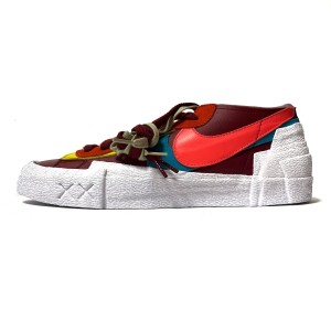 ナイキ スニーカー 28.5 メンズ 新品同様 BLAZER LOW DM7901-600 ボルドー×白×マルチ ローカット/SACAI×KAWSコラボ【中古】20240521