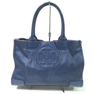 トリーバーチ TORY BURCH ハンドバッグ レディース ブルー コーティングキャンバス×エナメル（レザー）【中古】20240506