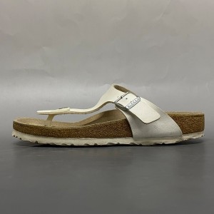 ビルケンシュトック BIRKEN STOCK サンダル 36 レディース 白×ベージュ レザー【中古】20240522